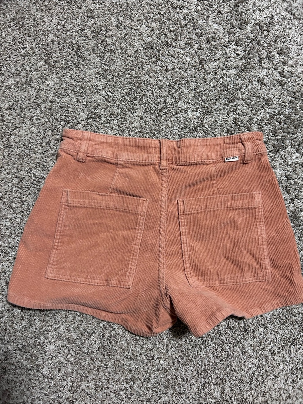 Billabong Women’s High-Waist Corduroy Shorts in Rust - Picture 3 of 4
